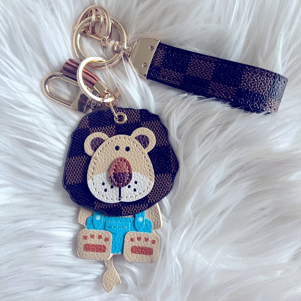 Nib Unbranded Lion Key Chain & Bag Charm - Brown … - image 1